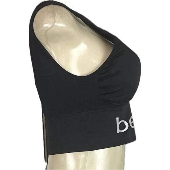 Bebe +1X Black-White Logo Double Back Straps Removable Pads Seamless Bras-2-Pk - Picture 5 of 10